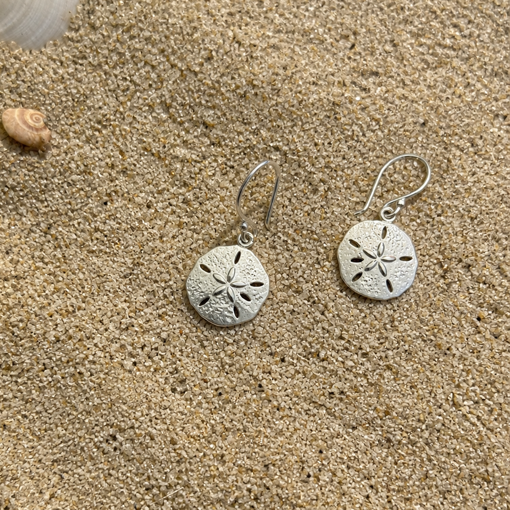 Sand Dollar Earrings 925 Sterling Silver