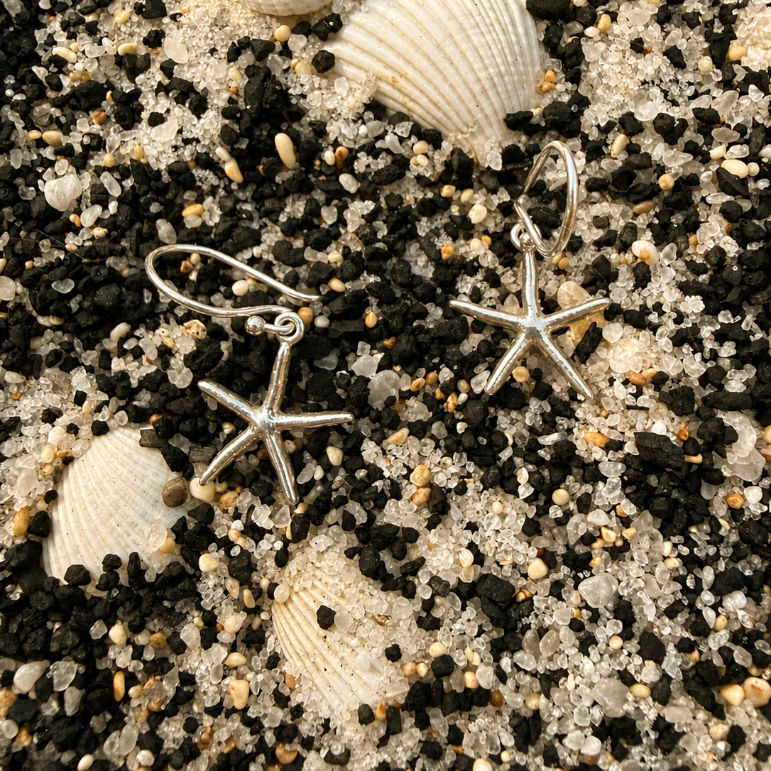 Dancing Starfish Earrings 925 Sterling Silver
