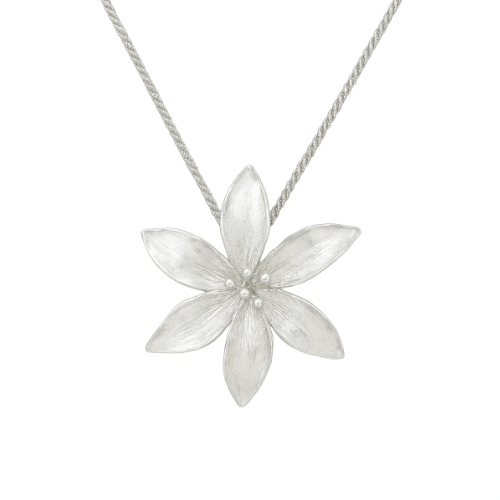 Flower Pendant 925 Sterling Silver Necklace
