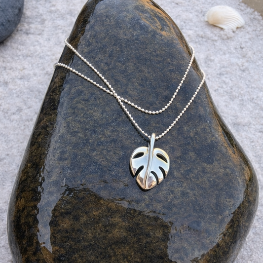 Bean Tree Leaf 925 Sterling Silver Necklace