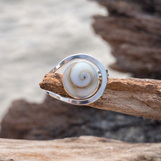 925 Sterling Silver Shiva Eye Shell Ring