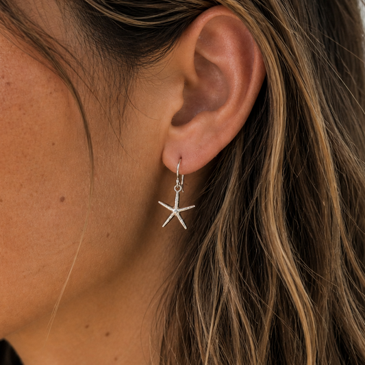Dancing Starfish Earrings 925 Sterling Silver