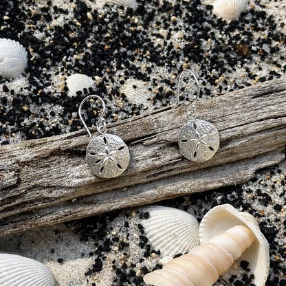 Sand Dollar Earrings 925 Sterling Silver
