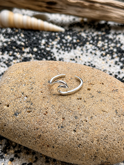 .925 Sterling Silver Wave Toe Ring