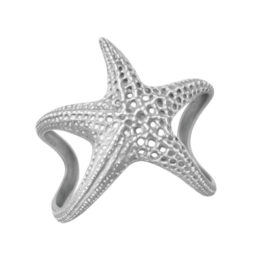 Starfish 925 Sterling Silver Cuff Bracelet