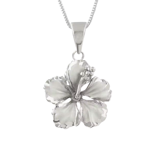 Flower Pendant 925 Sterling Silver Chain Necklace