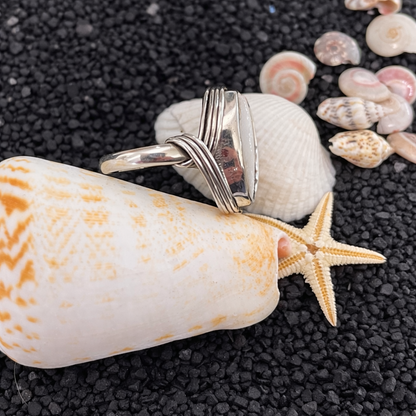Cowrie Shell Ring 925 Sterling Silver