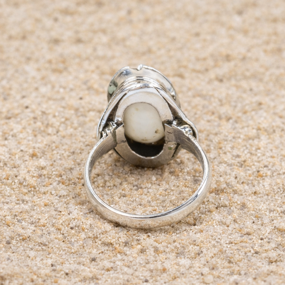 Cowrie Shell Ring 925 Sterling Silver