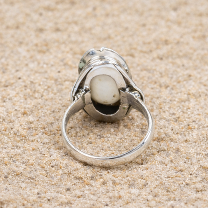 Cowrie Shell Ring 925 Sterling Silver