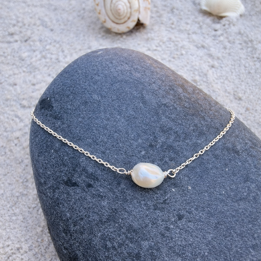 Fresh Water Pearl 925 Sterling Silver Bracelet