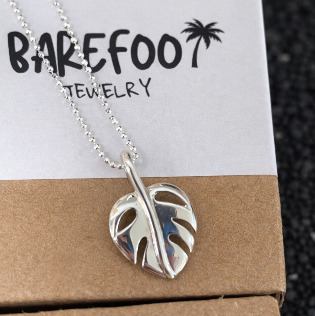 Bean Tree Leaf 925 Sterling Silver Necklace