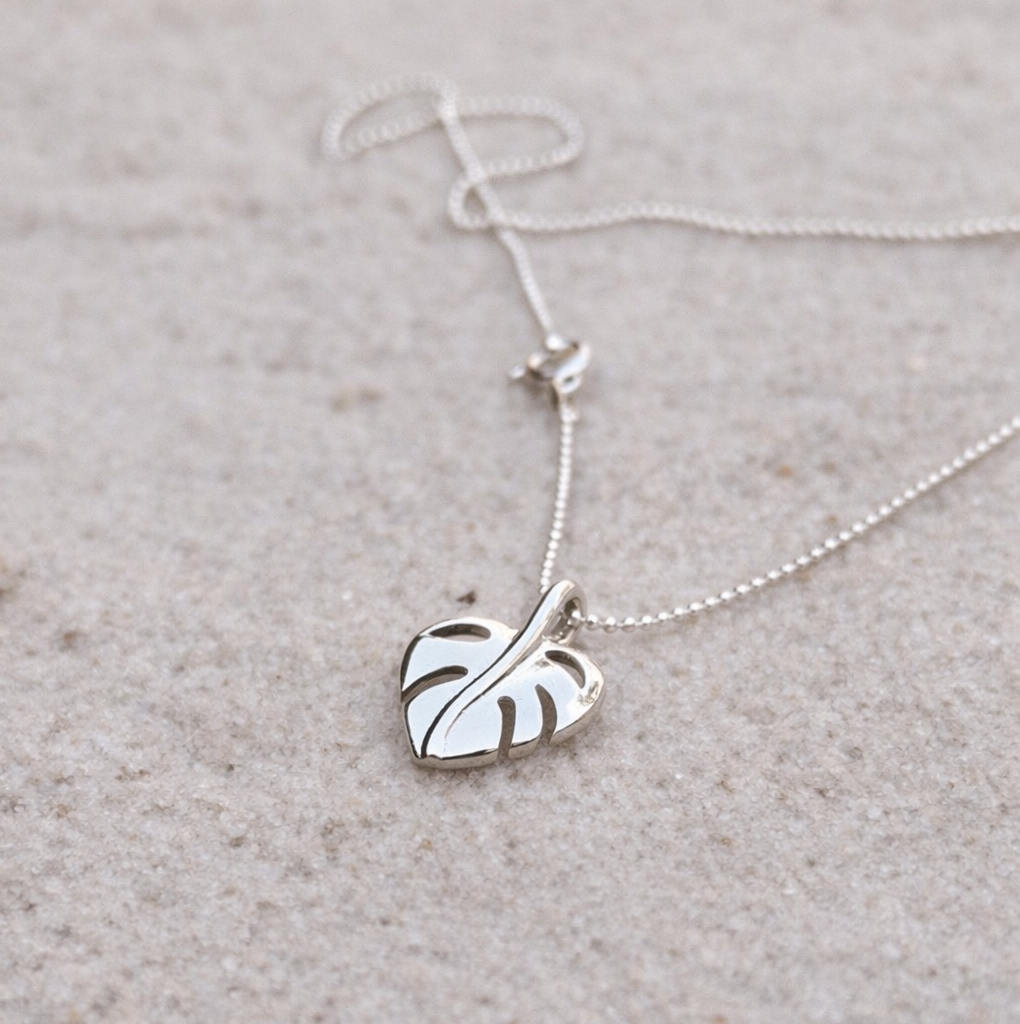 Bean Tree Leaf 925 Sterling Silver Necklace